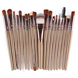 Makeup Brushes ZHIYE Make up Brush Set 20 PCs Professional Face Eyeliner for Foundation Blush Concealer Eyeshadow with Travel Brown