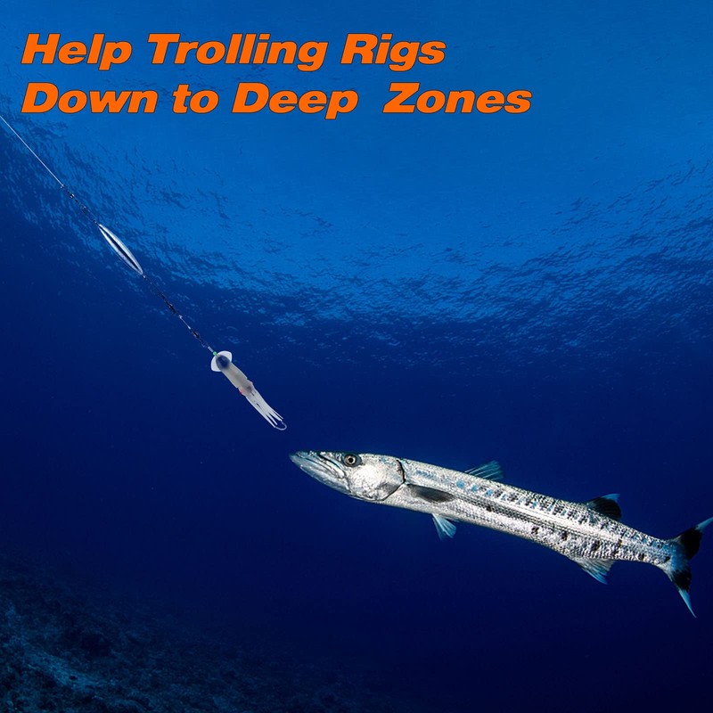 Dr.Fish 5 Pack Trolling Sinker Fishing Sinker Torpedo Lead Double