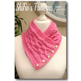 Knitting Pattern for Ladies Neck Warmer, Womens Scarf Pattern, Ladies Aran Knitting Pattern, Ladies Neck-Warmer Knitting Pattern, Cable, Aran Yarn, KP592