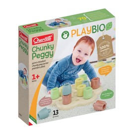 Quercetti XQU-84162 Quercetti-84162 Chunky Peggy Play Organic, Multicoloured
