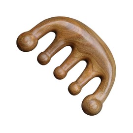 RY-EARL Wooden Comb, Multipurpose Scalp Gua Sha Comb, Wooden Hair Comb, Green Sandalwood Massage Comb for Men and Women, Head Care, Relaxation, Acupuncture Massage