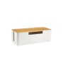 BUYSK ABS Cord Organizer Box with Wooden Lid, Cable Management