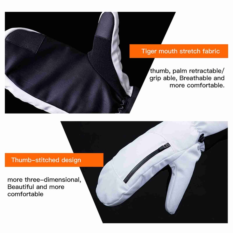 Snowboard Mittens for Women Men Waterproof Ski Gloves Touchscreen Snow