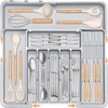Silverware Drawer Organizer for Kitchen, Adjustable Utensil Drawer Organizer with