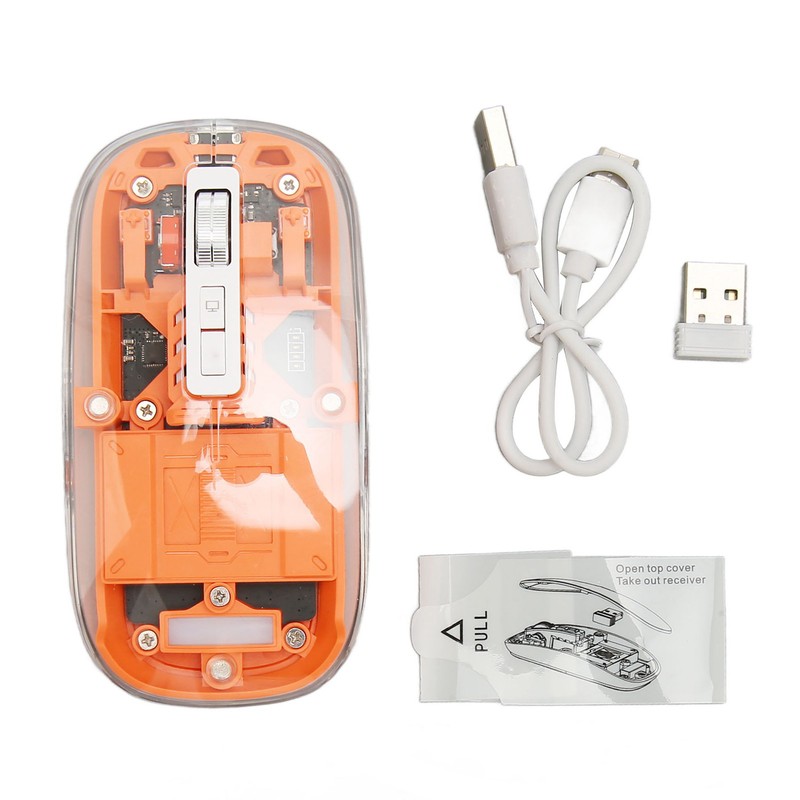 Wireless Bluetooth 3 Mode BT5.1 BT5.1 2.4GHz Mouse Transparent Clear