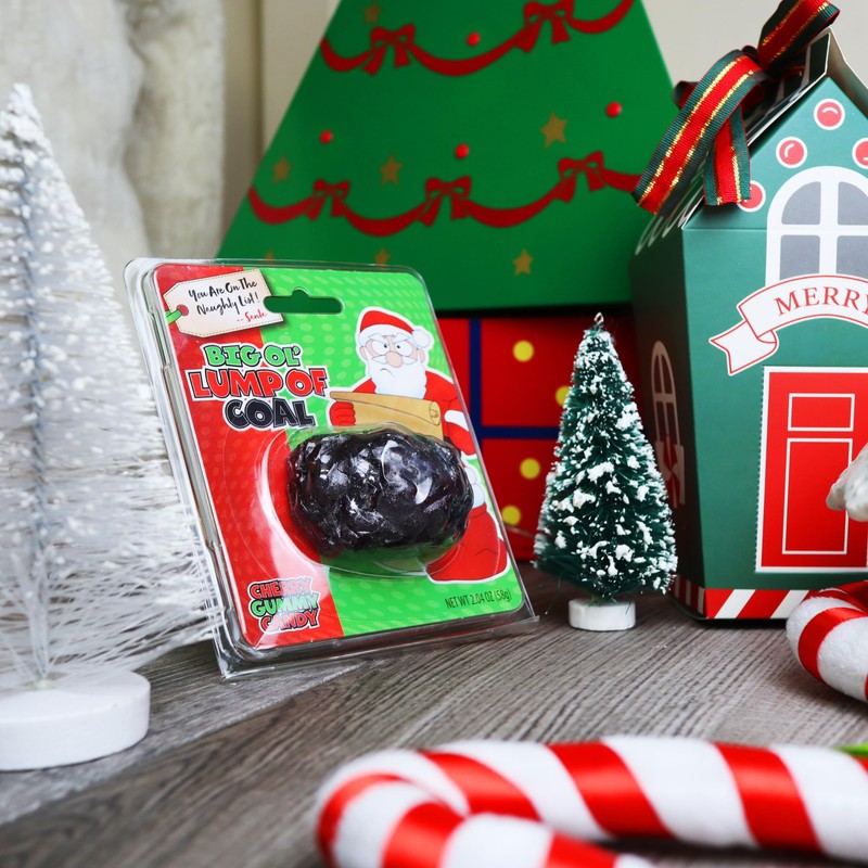 Sweetzo - Christmas Lump of Coal Candy, Cherry Flavored Gummy,