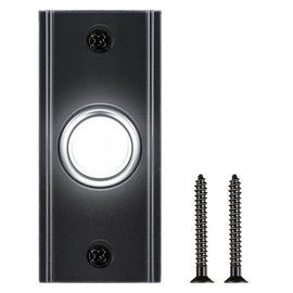 Dreyoo Lighted Metal Doorbell Push Button, Vintage Doorbell Push LED Buttons Replacement Most Chimes, Wall Mounted Door Bell Buttons Use in Home, Garage Door Opener Switch Property in Copyright(Black)