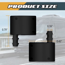 HAOBO 2PCS 68017440AA 47191 Windshield Wiper Arm Nozzle Jet, Nylon Windshield Washer Nozzle, Black Globe Valve Wiper Nozzle Kit, Compatible with Dodge Sprinter Van RV