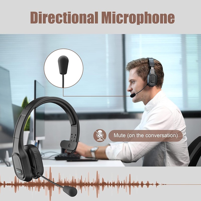COMEXION Trucker Bluetooth Headset V5.0, Wireless Headset with Noise Canceling&Mute