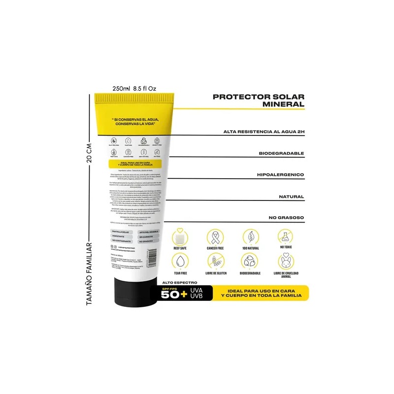 Pack Protector Solar Mineral Ulmar Fps50 Familiar 250ml 2pzs