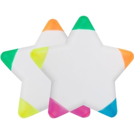 LimCryspp 2-Piece Pentagram Highlighter, Multi-Color Children's Star Shaped Highlighter, Fun Highlighter, School Stationery, Illustrated Study Work Pen, Painting