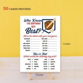 Who Knows The Birthday Boy Best Game-Set of 30, Base Ball Birthday Party Cards, How Well Do You Know the Birthday Boy, Boy Birthday Party Game, Birthday Questionnaire, Birthday Party Ideas-WKBB02