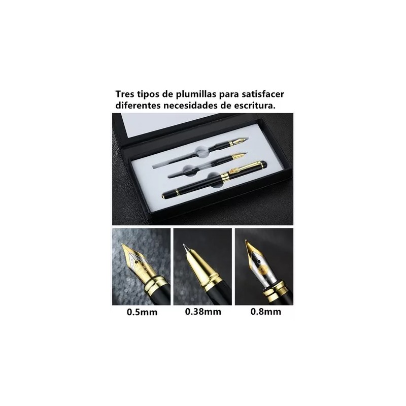 Francisco® Pluma Estilográfica Comercial De Metal De Acero Inoxidable