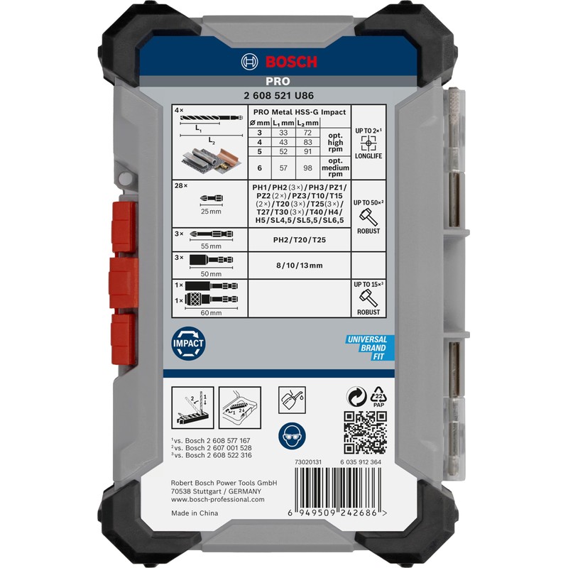 Bosch 40x PRO Impact Metal Set, 40 pcs (for Steel,