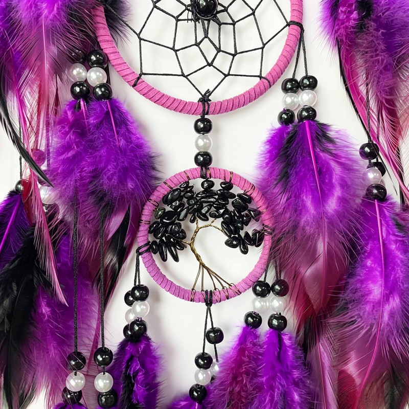 Large Purple Dream Catchers,Moon and Stars Decor,Dream Catcher for Girls