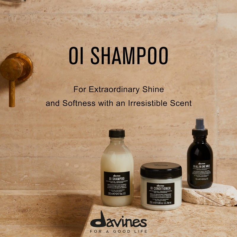Davines OI Shampoo, Milky-Smooth Hydrating Cleanser for All Hair Types
