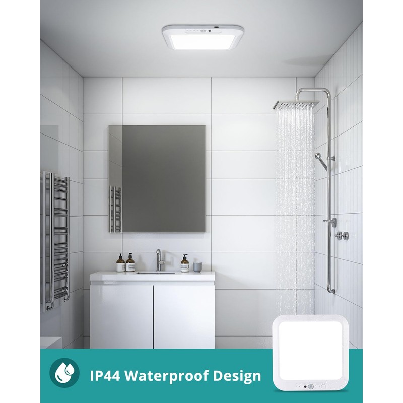 wowatt 2Pcs Rechargeable Battery Operated Ceiling Light, Motion Sensor Light