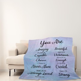 Christian Gifts for Women Faith, Valentine Day Gift for Mom Sister Friends Him Her, Baptism Confirmation Gifts for Girl, Religious Bible Verse Catholic Gifts Easter Stocking Stuffers 50" X 60"