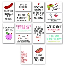 SHIEL-EVEN DLM080-LOVE CARD-14 pcs 14 Pcs Funny Mini Love Notes Cards Anniversary Cards with Envelopes, for Valentines Day Him Her Husband Wife Boyfriend Girlfriend, Lunch Box Notes Card (DLM080)
