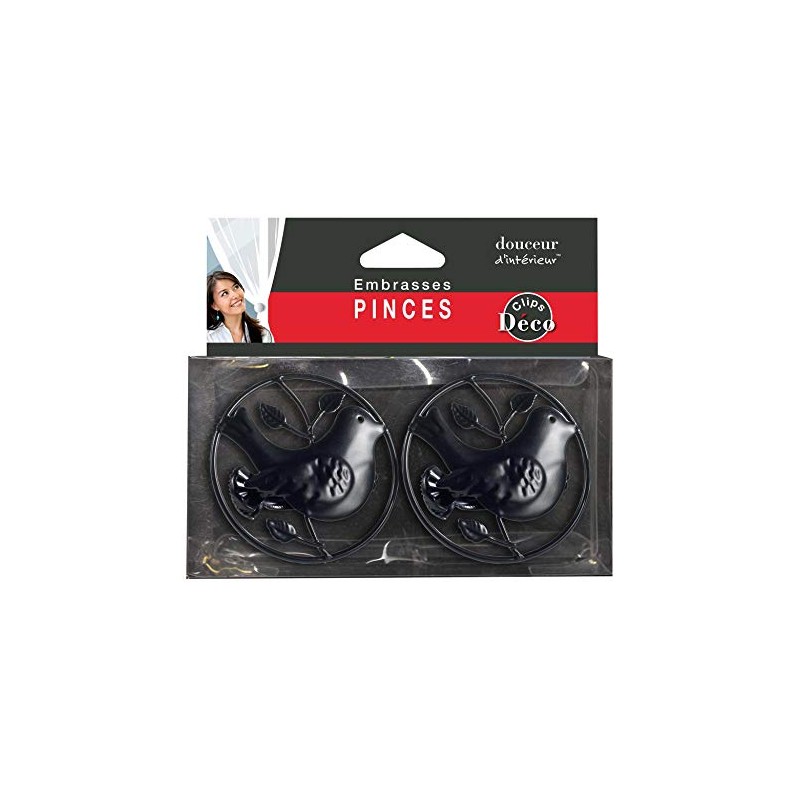 Douceur d'Intérieur 2 Tie Backs Plier Passero Black (0) 8