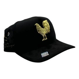 Gorra Big Boss // Puestos Quince Negra Gallo Dorado