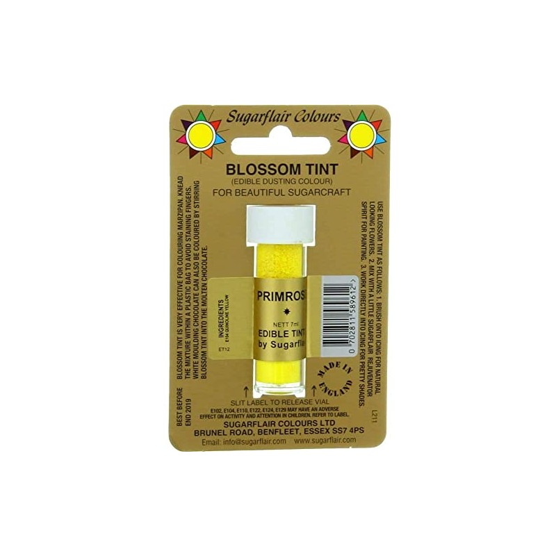 Sugarcraft Sugarflair Colour Blossom Tint Powder Dust Primrose 7ml