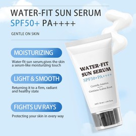 Madagascar Centella Sunscreen, Centella Sun Cream SPF 50 Pa++++, Water-Fit Sun Serum with Pure Centella, SPF 50 Face Moisturiser, Broad Spectrum UV Protection, Hydrating & Soothing Korean Sunscreen