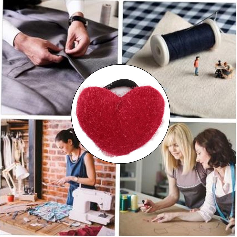 10pcs Wrist Pin Cushion Soft Elastic Heart Shaped Wearable Needle