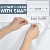 TYLCLTX No Hook Shower Curtain with Snap in Liner Grey