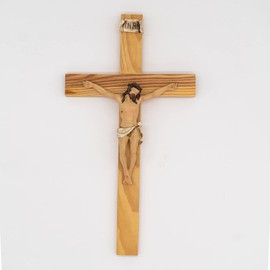 Holy Family Wooden Wall Cross with Christ - Three Sizes Available - Wall Cross (33cm)