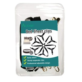 Acoser Sheet Straps,Long Adjustable Bed Sheet Clip,6 Sides Triangle, Fit Bedsheets,Table (Black)