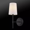 Globe Electric 51859 Clarissa Wall Sconce, Matte Black, White Fabric