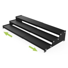 Jojocross Spice Rack Organizer for Cabinet, 3 Tier Expandable Spices Storage, Great for Kitchen Cabinets, Cupboard,Pantry and Countertop More 1 Pack/Black
