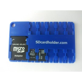 SD Cardholder com Blue micro SD Card Holder Storage Wallet Case SD/SDHC/SDXC USA Shipper!
