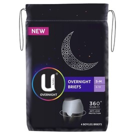 U by Kotex Overnight Briefs (S-M) X 4