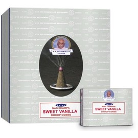 Satya Nag Champa Incense Cones | Vanilla | Set of 12 Boxes | Total 144 Cones |