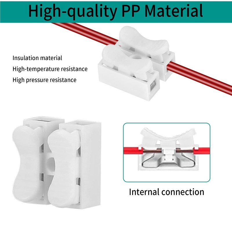 80 PCS CH2 Quick Connector Spring Wire Connectors Block, Electrical