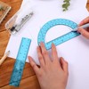 Zonon 3 Pcs Plastic Ruler 6 Inch Protractor Drawing Compass