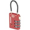 Sesamee K7500PRD 3 Dial Resettable Combination Cable TSA Approved Travel Lock with Indicator, Red