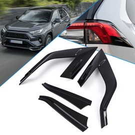 x xotic tech Exterior Rear Tail Light Eyelid Bezel Frame Cover Trim, Glossy Black, Compatible with Toyota RAV4 2019 2020 2021 2022 2023 2024 2025