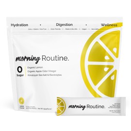 ROUTINE Morning Daily Hydration | Electrolyte Powder Packets with Apple Cider Vinegar, Lemon, and Sea Salt | Keto & Paleo-Friendly Electrolyte Drink Mix - 90 Pack