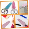 Gatuida 2 pcs Glitter Leather Scissor Protective Covers Stylish Manicure