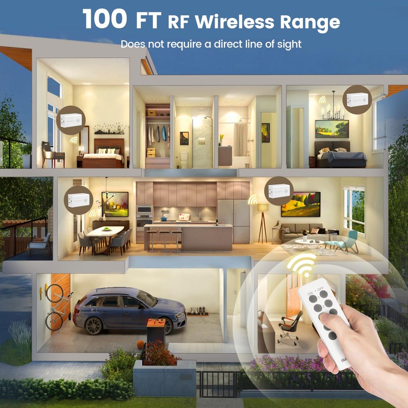 SURAIELEC Wireless Remote Control Outlet Switch Kit - 5 Outlets