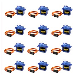 DORHEA 12 Pieces Micro Servo Motor, Mini Servo 9g Servo Kit for RC Helicopter Aeroplane Car Boat Robot Arm/Hand/Walking/Servo Door Lock Control