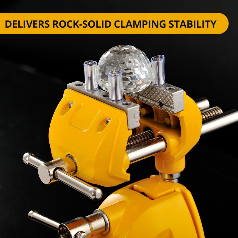 Dazefree Bench Vise, 360° Swiveling Articulating Vise, Clamp-On Vise for