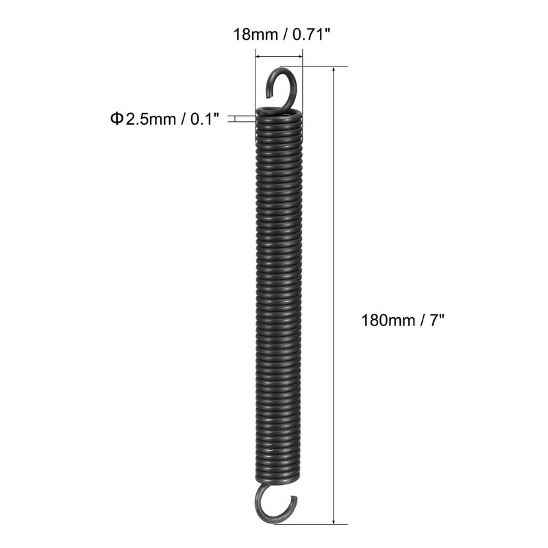TOP-VIGOR 2Pcs Extension Compressed Spring, 2.5mm Wire Dia, 18mm OD,