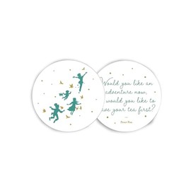 Half Moon Bay Would You Like an Adventure Now - Peter Pan - Blue/White 4 Inch Ceramic Drink Coaster; Set of 2, CST2GOSH01