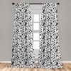 Lunarable Abstract Curtains, Dalmatian Spots Shapeless Geometric in Minimalist Tones