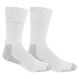 Dr. Scholl's Unisex Advanced Relief Crew 2 Pair Packs Casual Sock, White, Shoe Size 4-10