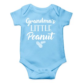 Grandma's Little Peanut - Please Pass Me To Grandma - Body de bebé de una sola pieza, Azul claro, 6 meses